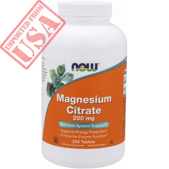 NOW Supplements Magnesium Citrate 200 mg, 250 Tablets