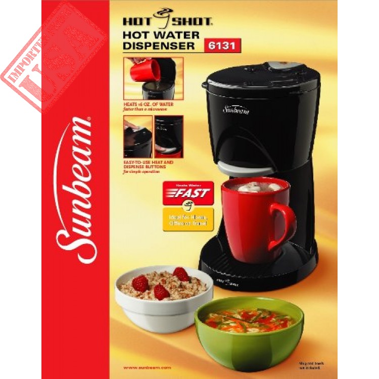 Sunbeam Hot Shot Hot Water Dispenser 16 oz, Black, 006131