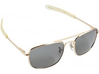 CampCo HUMVEE HMV-52B-GOLD Polarized Bayonette Style Military Sunglasses with Gray Lenses and Gold Frame, 52mm