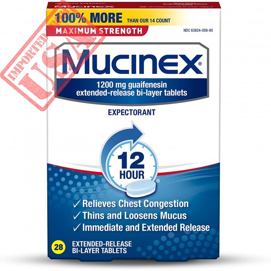 Mucinex Maximum Strength 12 Hour Chest Congestion Expectorant Relief Tablets, Buy in Pakistan