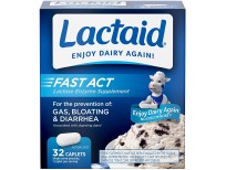 Lactaid Fast Act Lactose Intolerance Relief Caplets with Lactase Enzyme, 32 Travel Packs of 1-ct.