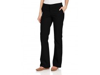 Dickies Women's Flat Front Stretch Twill Pant, Black, 14 Regular