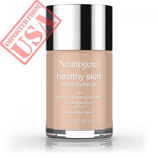 Neutrogena Healthy Skin Liquid Makeup Foundation, Broad Spectrum SPF 20 Sunscreen, Lightweight & Flawless Coverage Foundation with Antioxidant Vitamin E & Feverfew