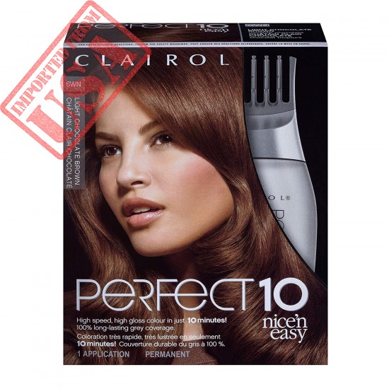 Clairol Nice'n Easy Perfect 10 Permanent Hair Color, 6WN Light Chocolate Brown
