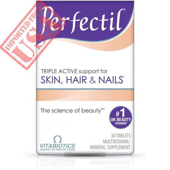 Vitabiotics Perfectil Triple-Active Beauty Multivitamin | Skin, Nail, and Hair Vitamins | Hair Health & Growth, Nail Strength, and Skin Support Formula | Vitamin D, Vitamin E, Collagen, Biotin, and More