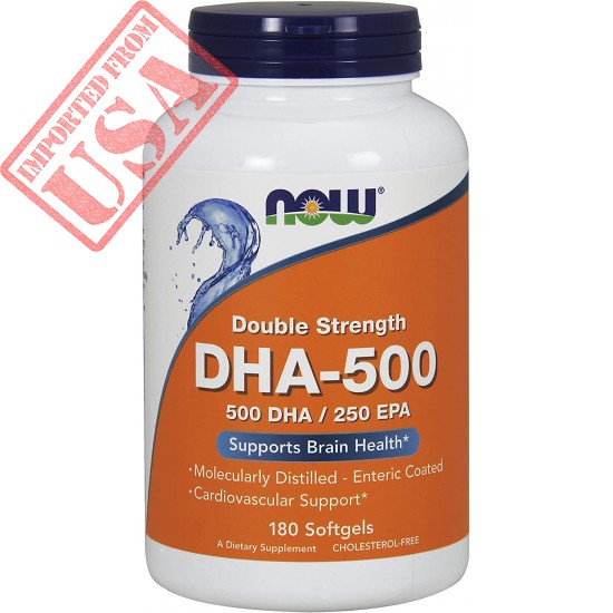 NOW Supplements, DHA-500 with 250 EPA, Molecularly Distilled, Supports Brain Health*, 180 Softgels