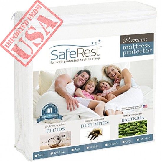 Twin Size SafeRest Premium Hypoallergenic Waterproof Mattress Protector - Vinyl Free