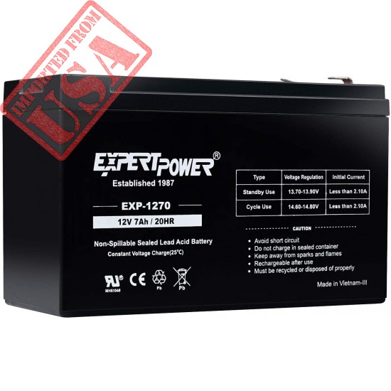 ExpertPower 12v 7ah Rechargeable Sealed Lead Acid Battery