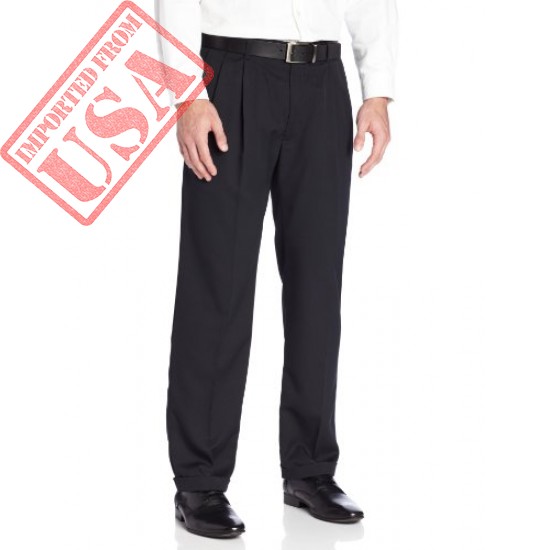 Haggar Men's Two Tone Herringbone Expandable Waist Pleat Front Dress Pant sale in Pakistan