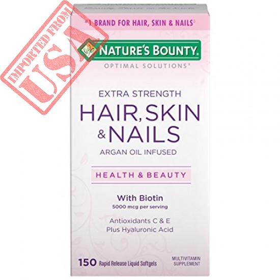 Buy Multivitamin Supplement for Hair Skin & Nails Extra Strength by Nature's Bounty Made in USA