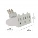 Globe Electric 3-Outlet Lateral Swivel Grounded Wall Adapter Tap, White Finish 46505