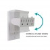 Globe Electric 3-Outlet Lateral Swivel Grounded Wall Adapter Tap, White Finish 46505