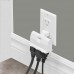 Globe Electric 3-Outlet Lateral Swivel Grounded Wall Adapter Tap, White Finish 46505