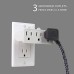 Globe Electric 3-Outlet Lateral Swivel Grounded Wall Adapter Tap, White Finish 46505