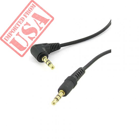 6 inch 3.5mm Male Right Angle to 3.5mm Male Gold Stereo Audio Cable imported from USA