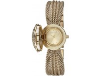 Anne Klein AK-1046CHCV Swarovski Crystal Accented Gold-Tone Covered Dial Mesh Bracelet Watch