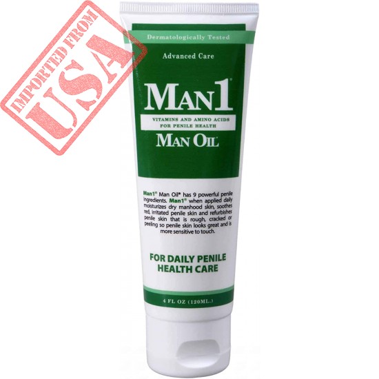 Man1 Man Oil Penile Health Cream - Advanced Care. Treat Dry, red, Cracked or Peeling penile Skin. Improves Sensation Over time