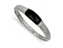Buy ICE CARATS 925 Sterling Silver Black Onyx Diamond Bangle Bracelet Online in Pakistan