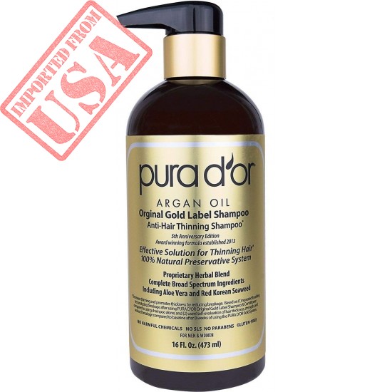 buy pura d'or original gold label anti-thinning shampoo imported from usa