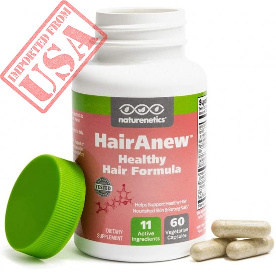 HairAnew Hair Skin and Nails Vitamins For Women & Men - Trusted Hair Supplement - Vegan - 11 Hair Vitamins & Ingredients For Growth In Confidence & Appearance - 5000mcg Biotin - 60 Capsules (1)