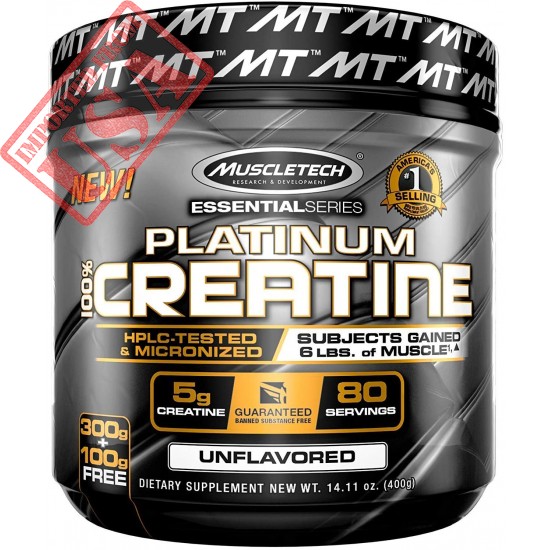 Creatine Monohydrate Powder | MuscleTech Platinum Creatine Powder | Pure Micronized Creatine Powder | Post Workout Supplement, Muscle Recovery + Muscle Builder | Mass Gainer | Unflavored (80 Servings)