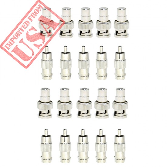 Bluecell 10 Pack RCA Female Plug to BNC Male Jack Adapters+10 BNC Female to RCA Male Jack Adapters