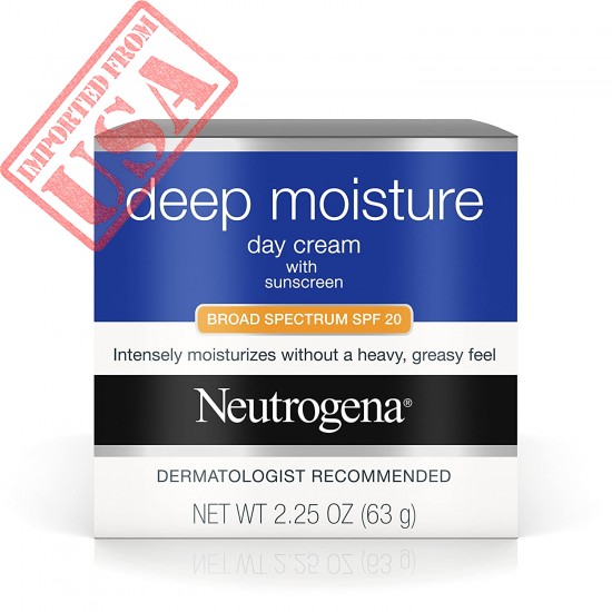 Neutrogena Deep Moisture Face Cream with SPF 20 Sunscreen, Glycerin, Shea Butter & Vitamin D3, Face moisturizer for dry skin - SPF moisturizer, Glycerin, Shea Butter, Vitamin D3