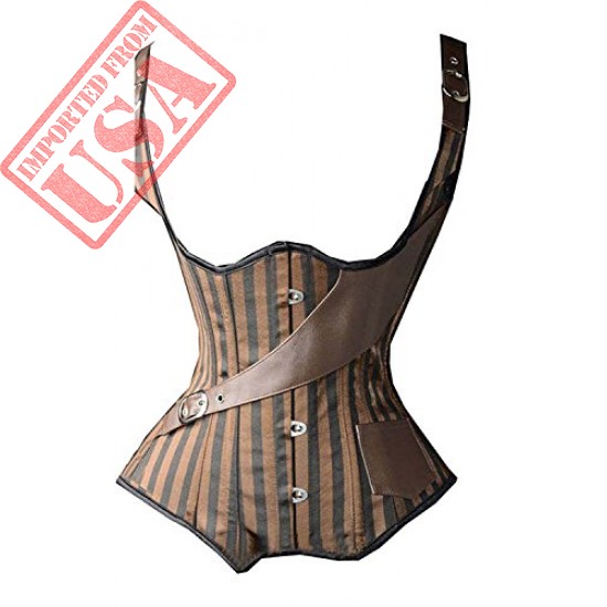 Buy Camellias Womens Gothic Steampunk Tesla Steel Boned Underbust Waist Training Corsets Vest Imported from USA