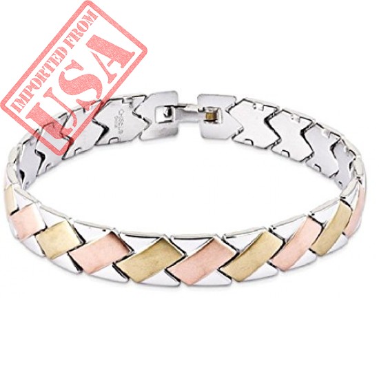 Buy ICE CARATS Stainless Steel Rose Gold Plated 8 Inch Bracelet Online in Pakistan