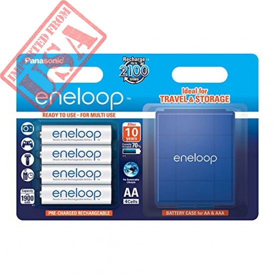 Panasonic eneloop BK-3MCCEC4BE Nickel Metal Hydride AA Batteries, Classic AA 4-Pack with Box