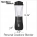 Hamilton Beach Personal Blender for Shakes and Smoothies with 14 Oz Travel Cup and Lid