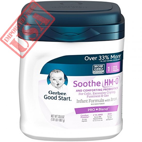 Gerber Good Start Soothe (HMO) Non-GMO Powder Infant Formula, Stage 1, 30.6 oz