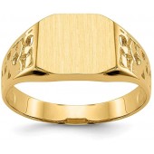 14k Yellow Gold 9.0x10.5mm Mens Signet Band Ring Size 9.00 Man Fine Jewelry For Dad Mens Gifts For Him