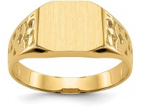 14k Yellow Gold 9.0x10.5mm Mens Signet Band Ring Size 9.00 Man Fine Jewelry For Dad Mens Gifts For Him