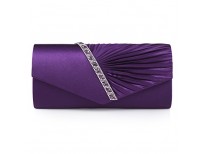 Buy Damara Womens Pleated Crystal-Studded Satin Handbag Evening Clutch Online in Pakistan