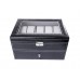 Sodynee® Black Pu Leather 20 Grid Jewelry Watch Display Organizer Gloss Top Box Case Large