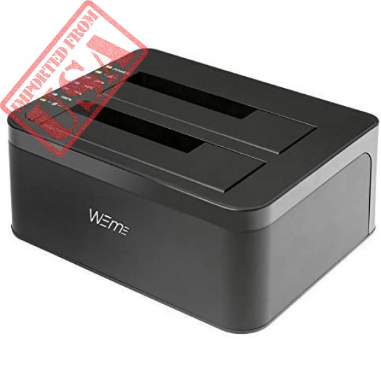 WEme USB 3.0 to SATA Dual-Bay External Hard Drive Docking Station with Offline Clone/Duplicator Function for 2.5 & 3.5 Inch HDD SSD SATA (SATA I/II/III) Support 2X 8TB & UASP, Tool-Free