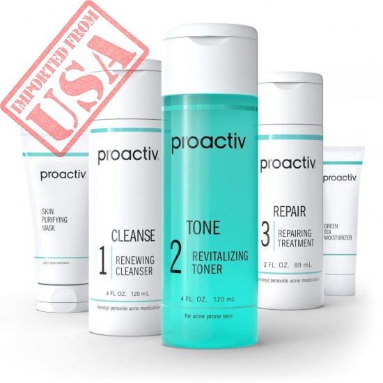 Proactiv 3 Step Acne Treatment - Benzoyl Peroxide Face Wash, Repairing Acne Spot Treatment For Face And Body, Exfoliating Toner - 60 Day Complete Acne Skin Care Kit