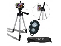 Acuvar 50" Inch Aluminum Camera Tripod with Universal Smartphone Mount and Wireless Remote Control Camera Shutter for All Smartphones