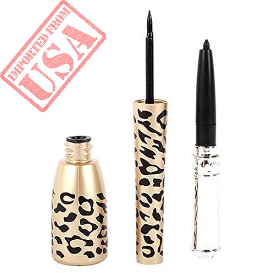 Buy JASSINS Leopard Bottle of 2-in-1 Black Waterproof Liquid Eyeliner and Pen Online in Pakistan