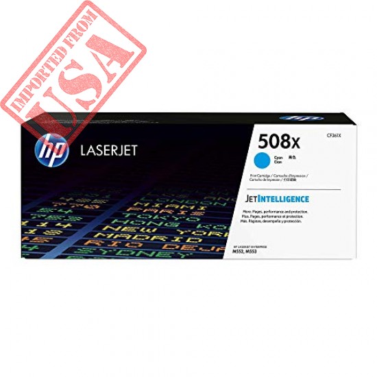 Original HP 508X (CF361X) Cyan High Yield Original Laserjet Toner Cartridge sale in Pakistan