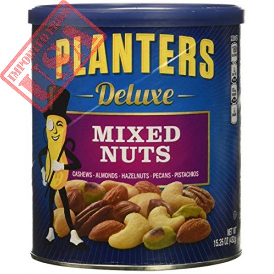 Buy imported Planters Deluxe Mixed Nuts, 15.25 Ounce Canister online in Pakistan 