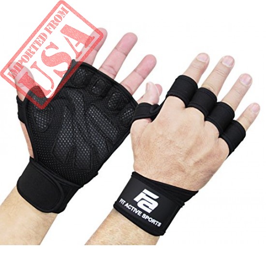 ventilated weight lifting gloves with built in wrist wraps shop online in pakistan