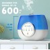 Pure Guardian H4810AR Ultrasonic Warm and Cool Mist Humidifier, 120 Hrs. Run Time, 2 Gal. Tank, 600 Sq. Ft. Coverage, Large Rooms, Quiet, Filter Free, Silver Clean Treated Tank, Essential Oil Tray