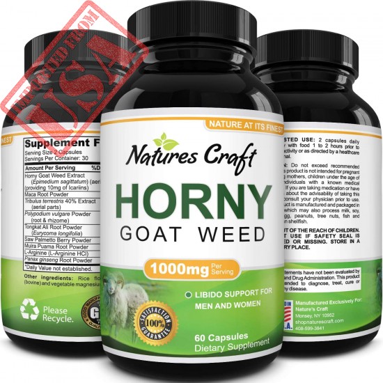 Effective Horny Goat Weed Herbal Complex Extract for Men & Women – USA Made by Natures Craft Sale in Pakistan