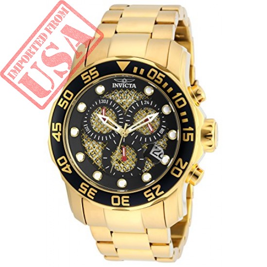 Invicta Men's 19837 Pro Diver 18k Gold Ion-Plated Stainless Steel Watch