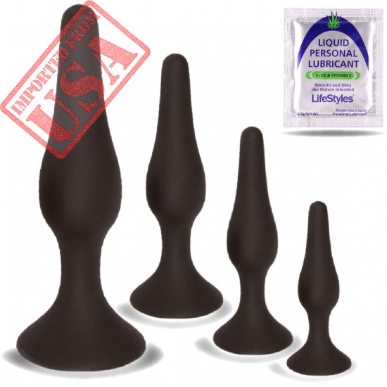 Real Vibes Butt Plug & Anal Plug Prostate Massager Enema Kit with Suction Cup & Anal Lube for Anal Dildo 