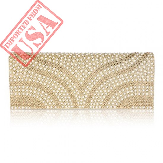 Buy Damara Womens Patterned Pearl Flap-Over Dazzling Clutch Evening Bag Online in Pakistan