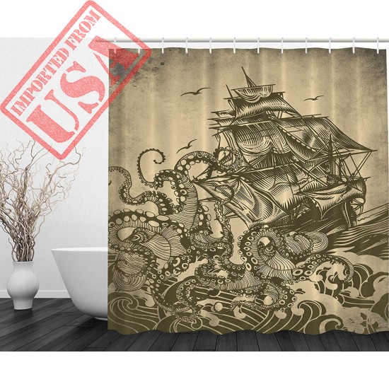 shop beautiful Ocean Shower Curtain Sail Boat for Bathroom imported from usa