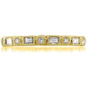 14k Yellow Gold Round & Baguette Diamond Bridal Wedding Band Ring (1/4 cttw, I-J, SI2-I1)